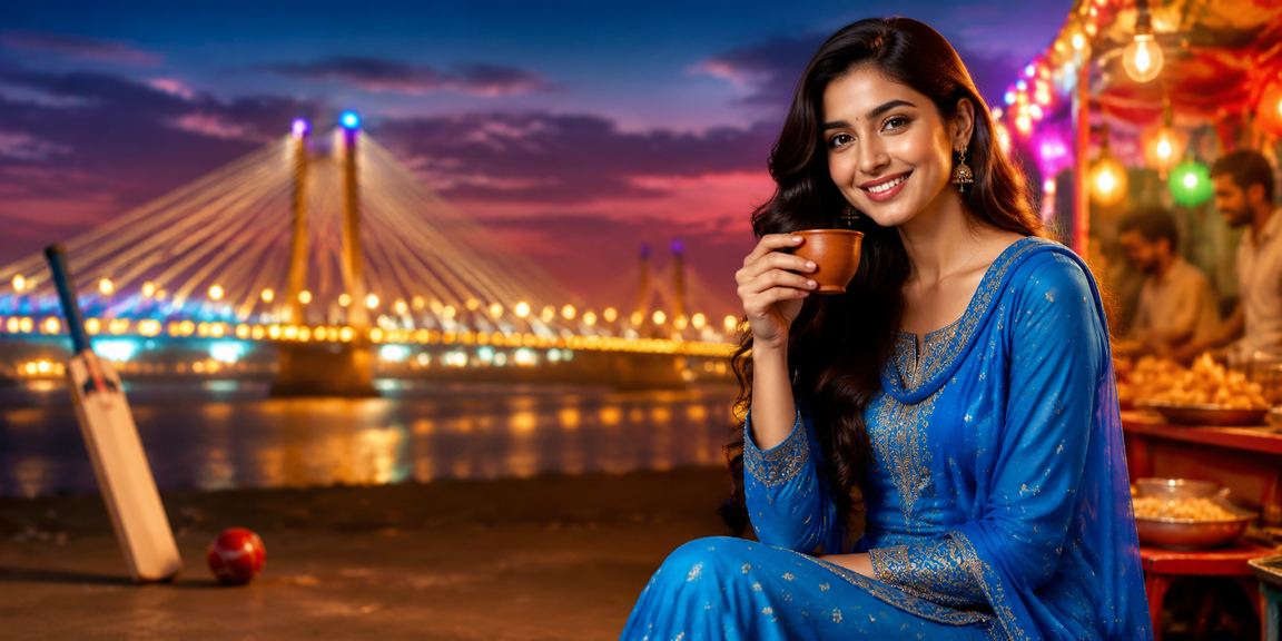 বরিশালে সালোয়ার কামিজ পরিহিত মডেল ক্রিকেট বেটিং উপভোগ করছেন